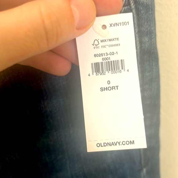 ✨🆕BNWT!Old Navy Super Skinny Mid-Rise Dark Denim Jeans Sz 0 Short Womens Jeans✨ - Picture 7 of 7